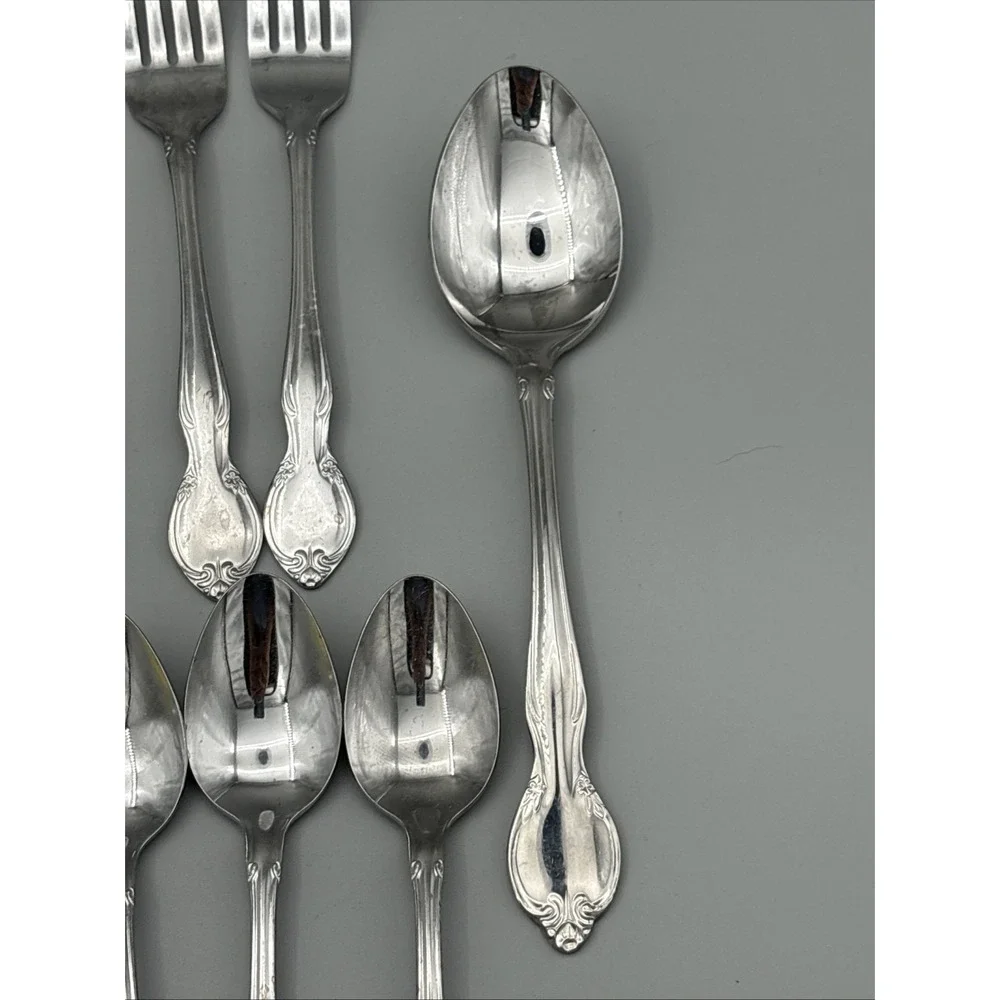 IIC Stainless Japan 13 piece Serving spoon forks Flatware Vintage floral